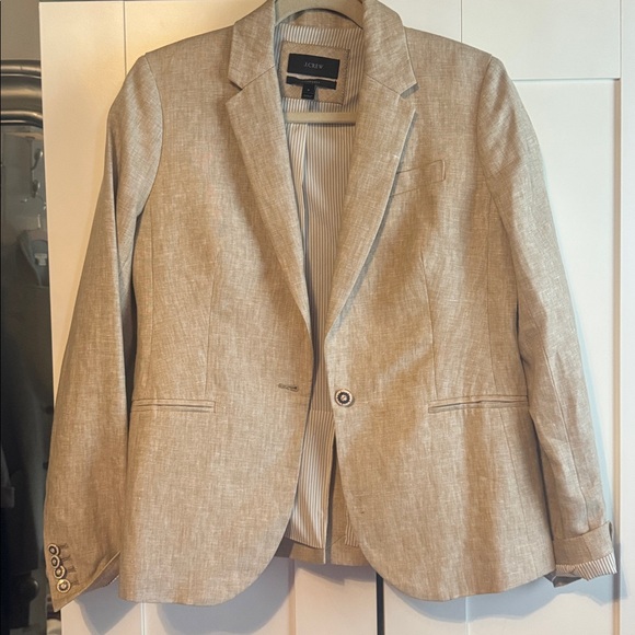 J Crew Beige Linen Campbell Blazer / Jacket - Picture 6 of 13